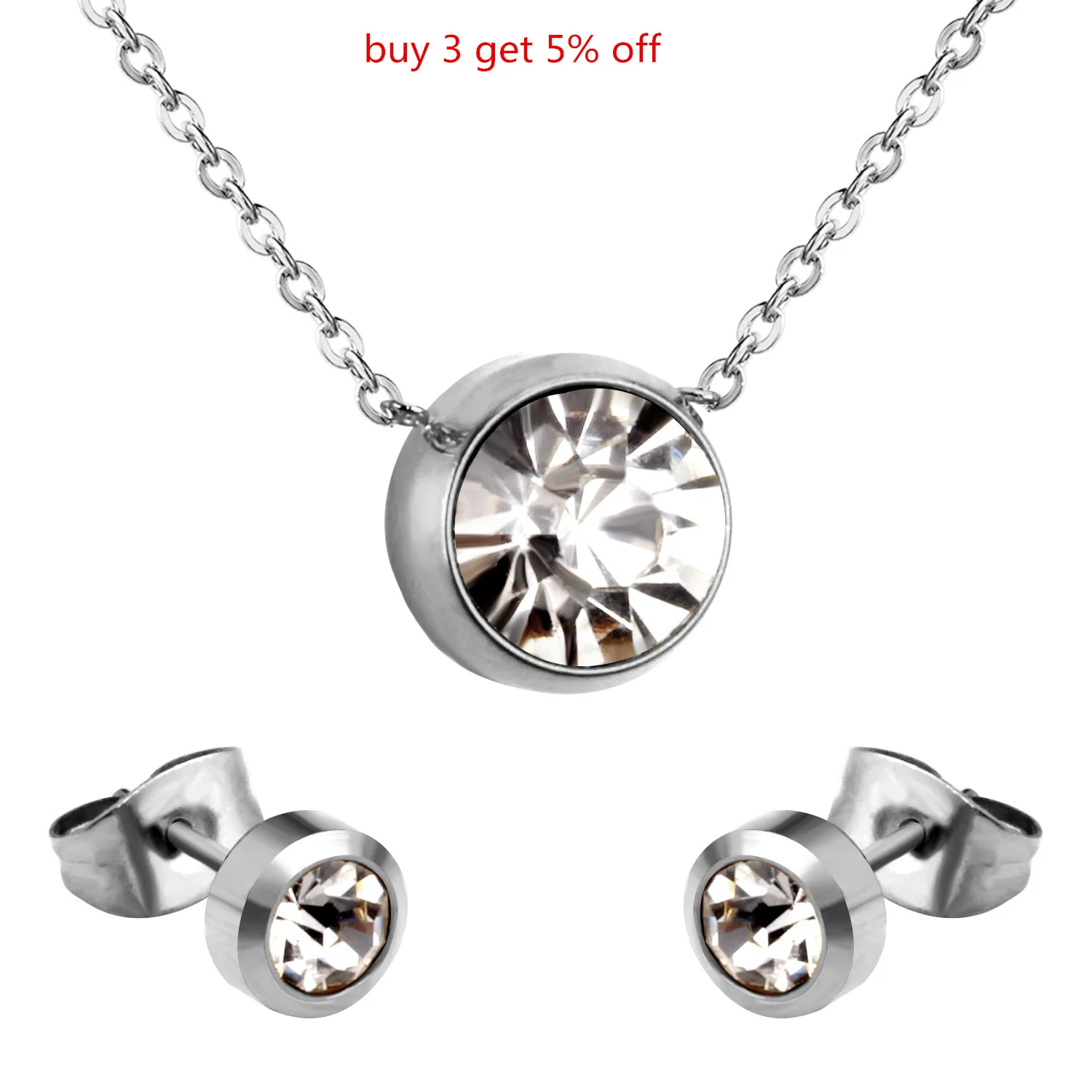 Комплект ювелирных изделий LUXUKISSKIDS набор для свадьбы с круглыми кристаллами