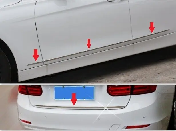7 шт. хромированные накладки на багажник и боковые двери для BMW 3 серии F30 320 328 2013 2014