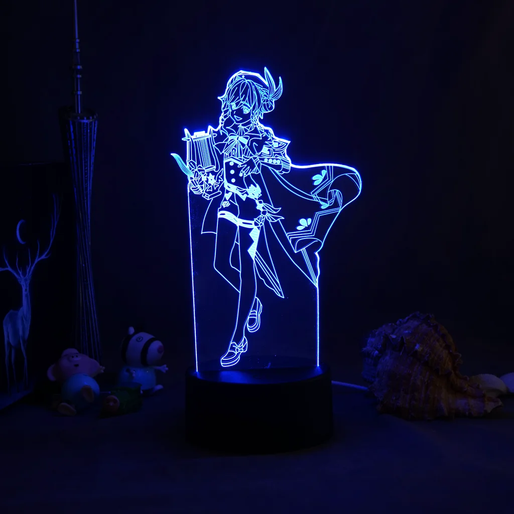 

Genshin Impact Game Figure Night Light For Home Kids Room Decoration USB Light 3D Lamp Game Room Decorat