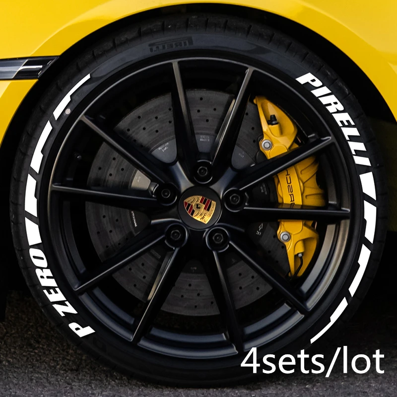 4pirelli pzero 8bf Белые резиновые буквы, наклейки на шины, наклейки для тюнинга автомобиля, 3D логотип, универсальные перманентные наклейки на шины, комплекты колес, этикетки, сделай сам, Стайлинг - Название цвета: 4pirelli pzero 8bf