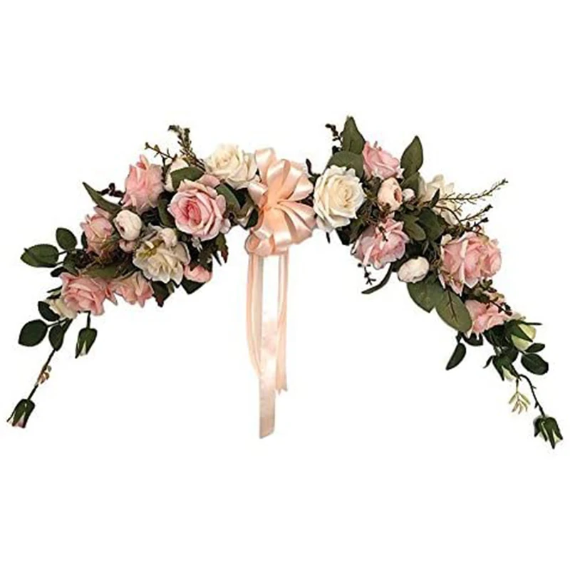 

Artificial Flower Swag 22-Inch Rose Peony Swag Arch Wreath Centerpiece for Wedding Home Room Garden Lintel Decoration