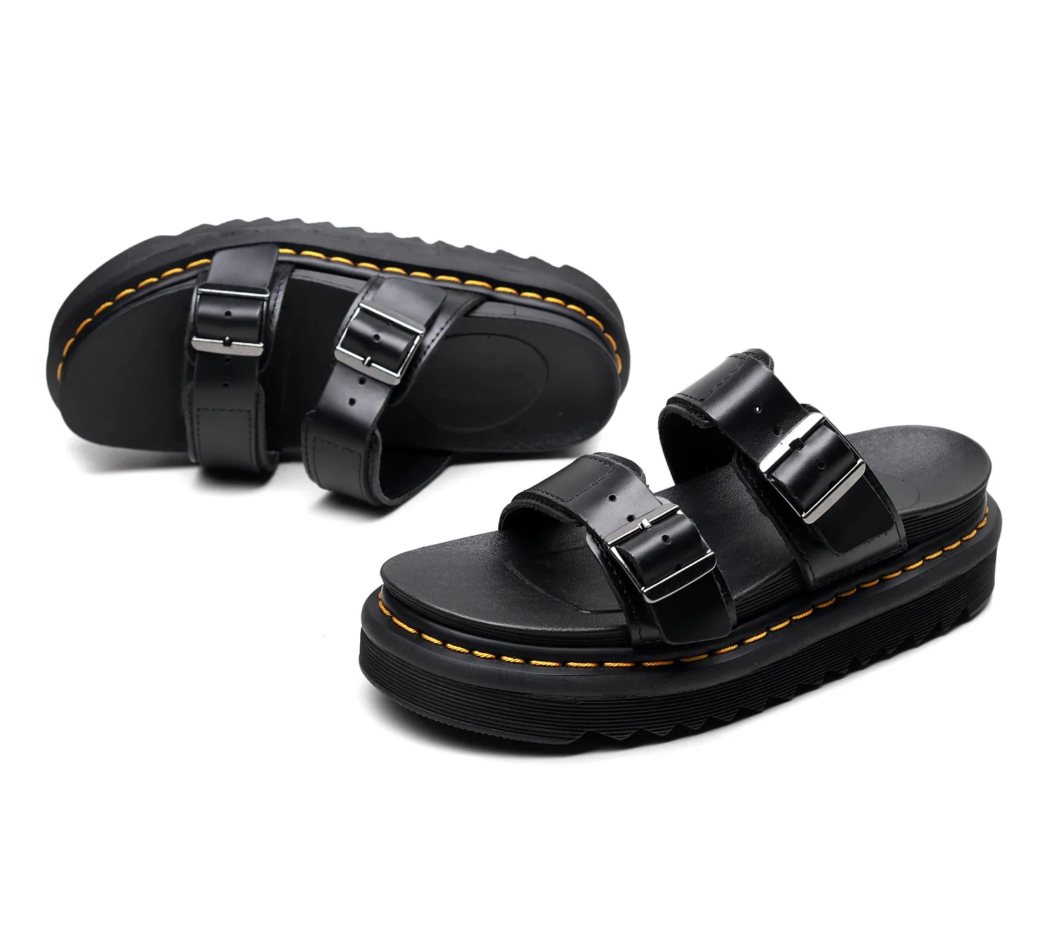 

Summer Slides Slippers Women Outdoor Beach Platform Thick Sole Slippers Female Fashion Balck Non-slip Shoes 2021 Big Size 43