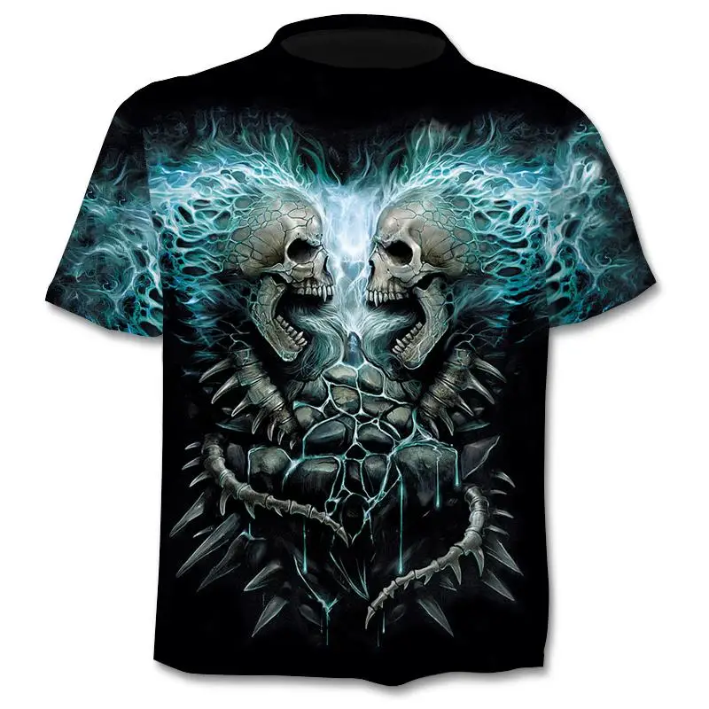 

Motorcycle T-shirt punk T-shirt 3D knight T-shirt men casual vintage hip-hop summer T top homme clothes