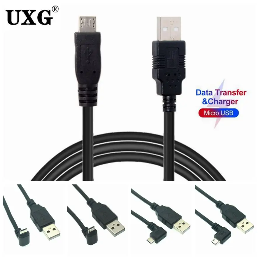 5 м 3 90 градусов вверх вниз влево вправо Угловой USB Micro штекер к Быстрая зарядка