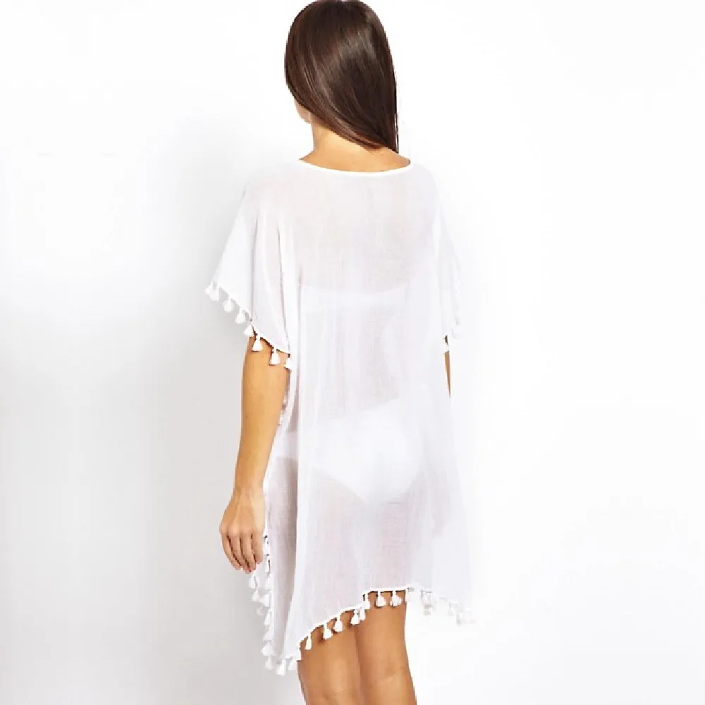 Beach Dress Sexy Cover-Up Chiffon Bikini Kaftan Pareo Sarongs Swimwear Tunic Swimsuit Bathing Suit Cover Ups Robe De Plage #Q214 | Женская