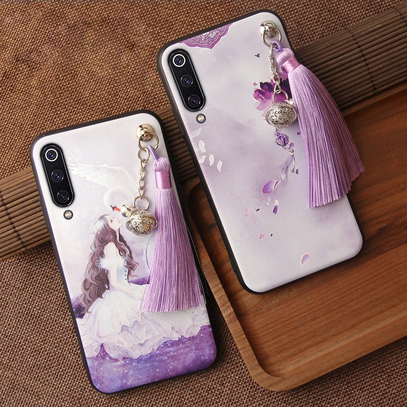 3D рельефный чехол для Xiaomi mi 9T Pro 9 SE CC9 CC9E A3 A2 8 Lite 6X Red mi K20 Pro Note 10, 7, 6, чехол с тиснением и изображением кисточкой Мягкий чехол Funda