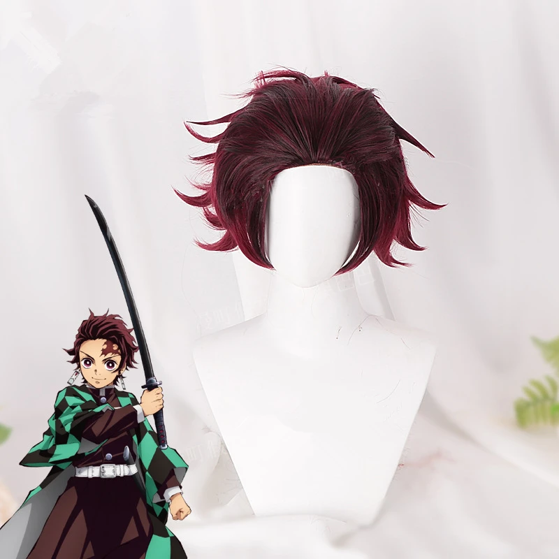 Demon Slayer: Kimetsu no Yaiba Cosplay Kamado Tanjirou Wig Agatsuma Zenitsu Unisex Curly Fuffy Hair Wigs Party Halloween Props