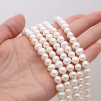 fine 100 natural freshwater round white pearl beads diy for jewelry making bracelet necklace earrings for women size 7 8mm