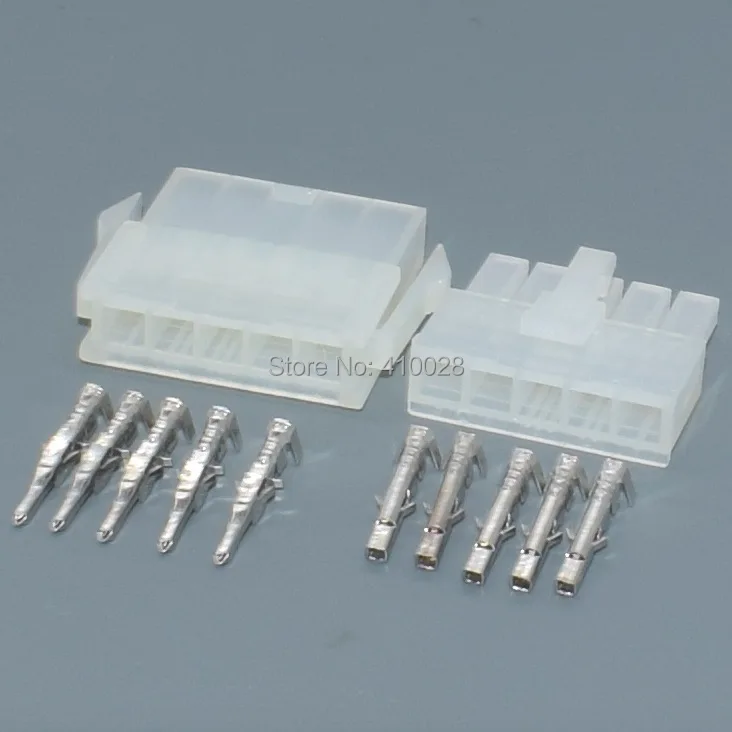 

5/30/100sets 5 Pin/way 4.2mm 5557 car Electrical connector male and female ternimal plug Free Shipping