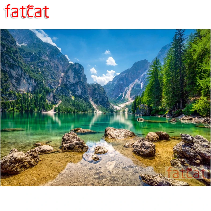 

FATCAT Natural Scenery River Diamond Painting Full Square Round Drill Diy 5D Diamond Embroidery Mosaic Needlework decor AE1307