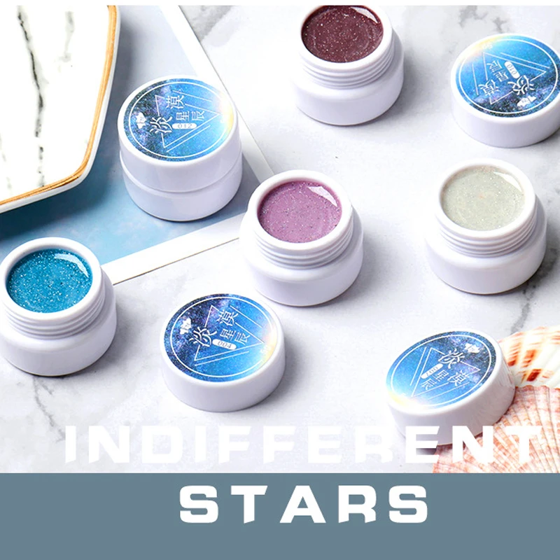 Безразличная звезда флэш порошок блёстки УФ гель лак для ногтей светодиодный
