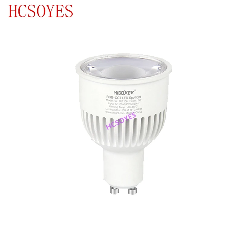 Светодиодная лампа MIBOXER FUT106 6 Вт GU10 RGB + CCT приглушаемая умная для прожектора 240-2 4 В