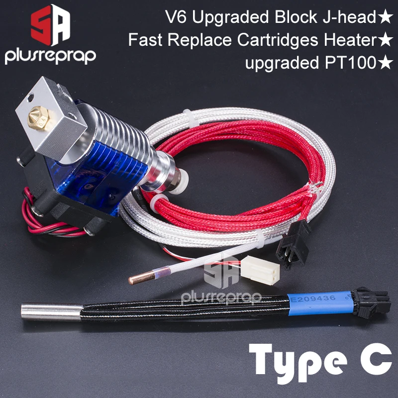 V6 J head 12/24V полностью металлический Hotend Уэйд или Боуден экструдер нагреватель