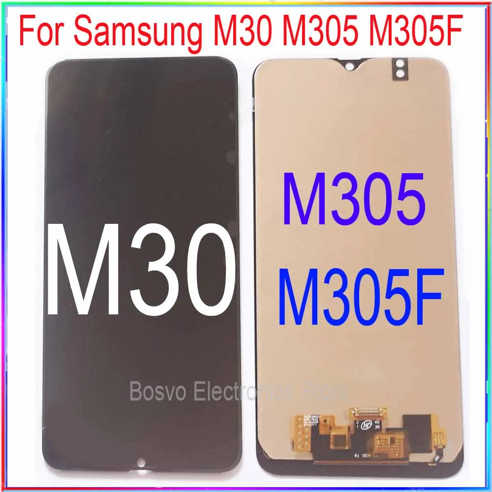ЖК экран для Samsung M30 M305 M305F сенсорный с рамкой в сборе запасные ремонтные