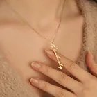 Ожерелье с именем на заказ, золотой чокер из нержавеющей стали, персонализированное вертикальное ожерелье с кулоном с именем на заказ для женщин, подарок на день рождения