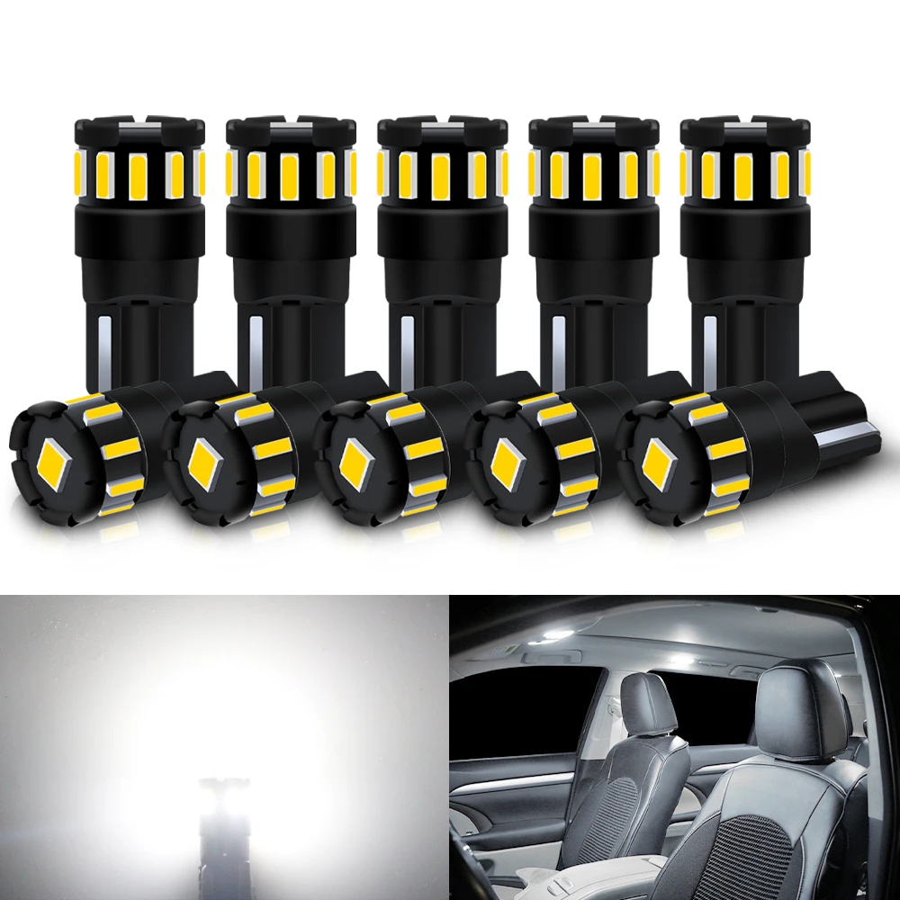 Светодиодсветодиодный лампы LASFIS 10x W5W T10 Canbus для BMW Audi Mercedes VW салона автомобиля