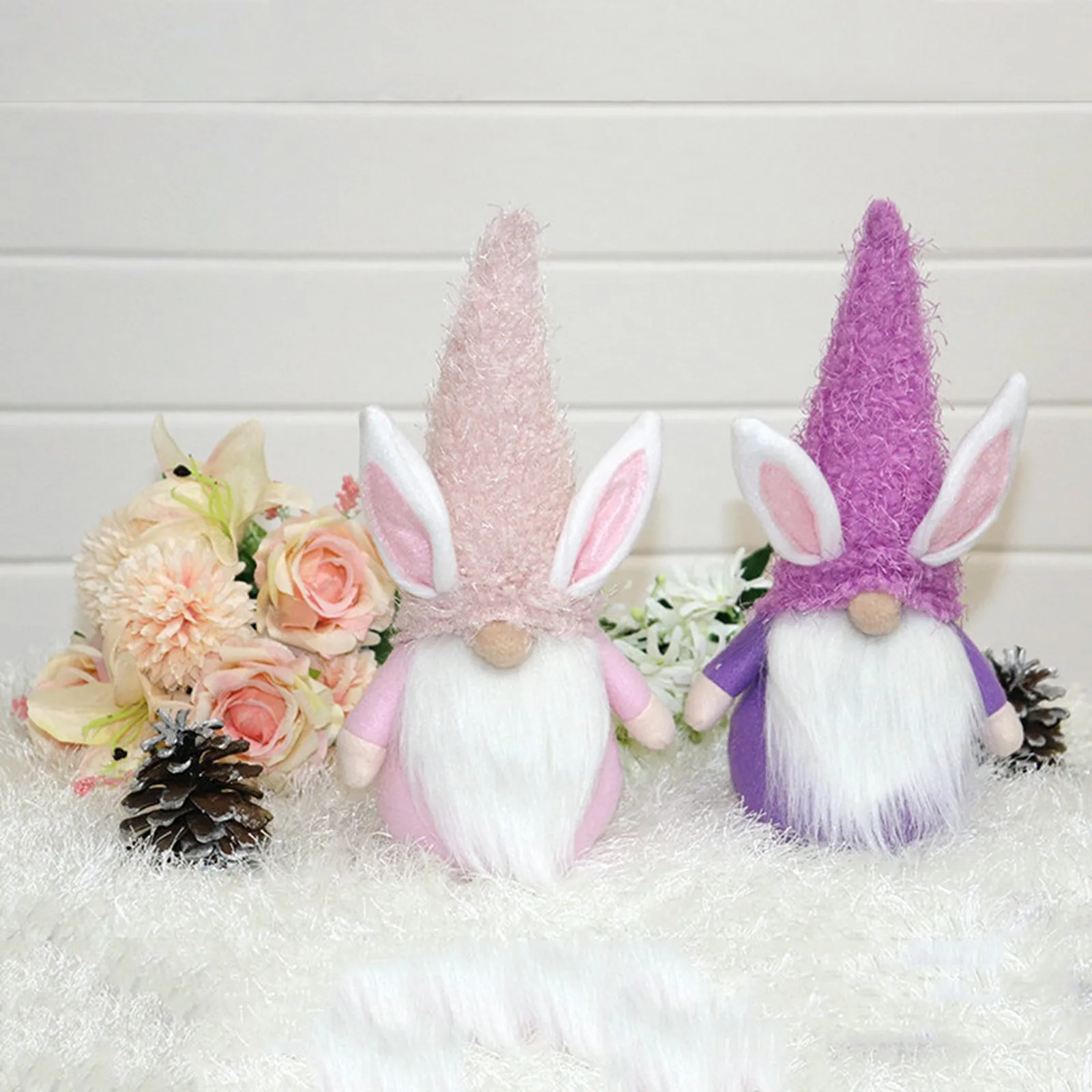 

2021Easter Bunny Gnome Doll Easter Cartoon Bunny Doll Baby Soft Plush Shape Cute Faceless Doll Home Decoration Table Ornaments