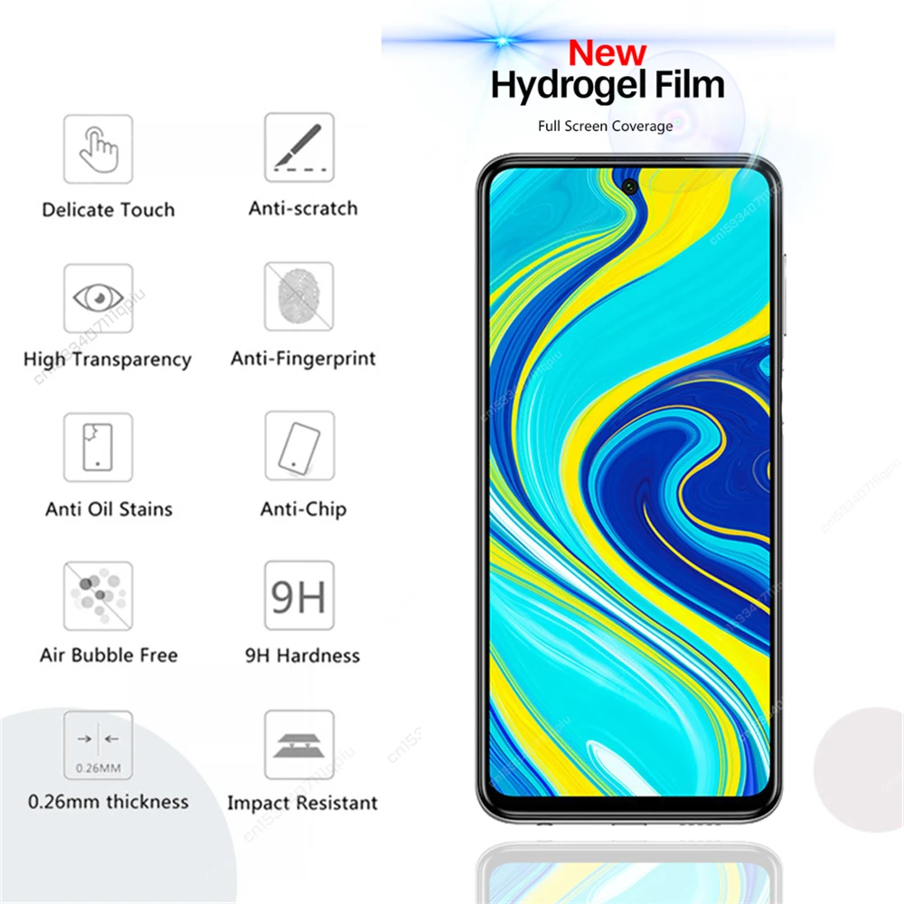 Hydrogel Film For Xiaomi Redmi Note 10 9 8 Pro 9S 7 S T Screen Protector On 8T K30 Ultra 9A 9C 8A 7A 10X K20 Max 128GB Not Glass