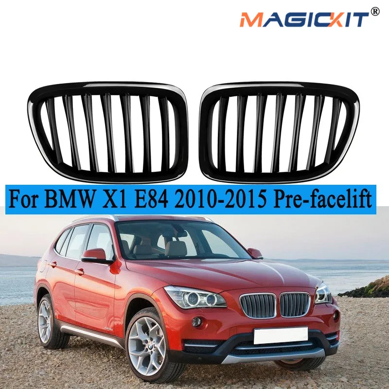Автомобильные грили MagicKit для BMW X1 E84 25iX/28i/28iX/35iX 2009 2015 блестящая Черная решетка
