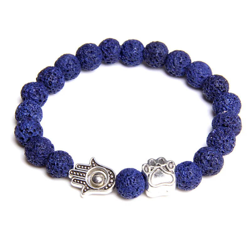 Натуральные Синие кружевные Агаты каменные бусины ручной браслет мужской