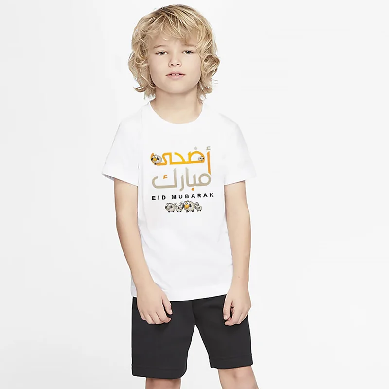 

Eid al-Adha Summer Fashion Boy girl Clothes Suit Casual kids Short Sleeve O-neck Children's Clothing Set 2 Pieces T-Shirt+shorts