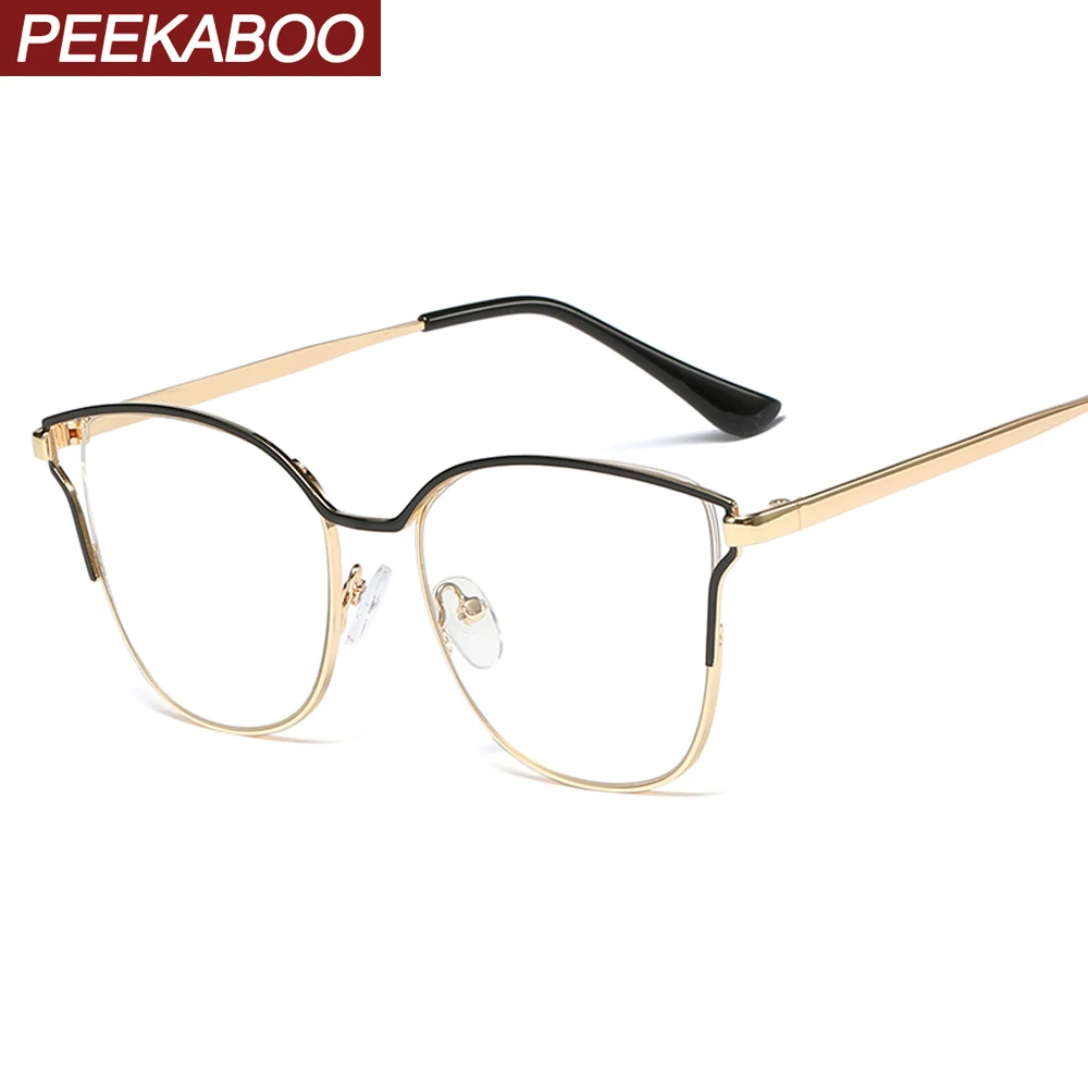Peekaboo, ретро оптические очки, кошачий глаз, прозрачные линзы, аксессуары, золотой рецепт, оправа для очков, металлические женские подарочные предметы, белый цвет