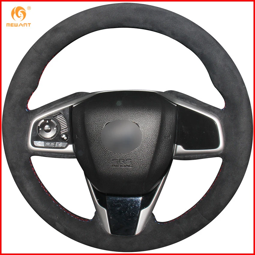 MEWANT черный замшевый чехол рулевого колеса автомобиля для Honda Civic 10 2016 2017 2018 CRV CR V