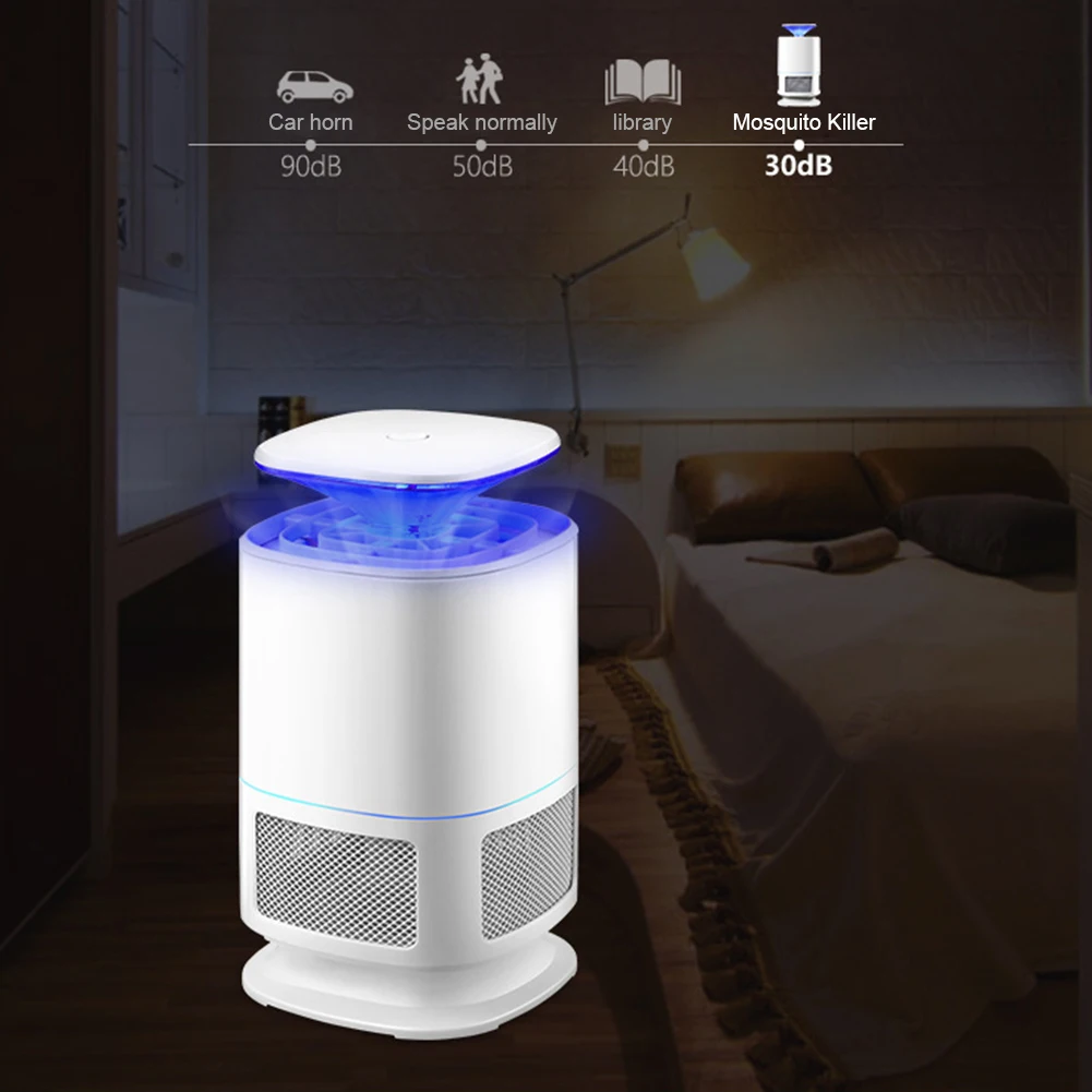 

USB Photocatalyst Electric Fly Bug Insect Zapper Trap LED Light Mute Silent Pest Control Mosquito Repellent Killer Lamp for Home