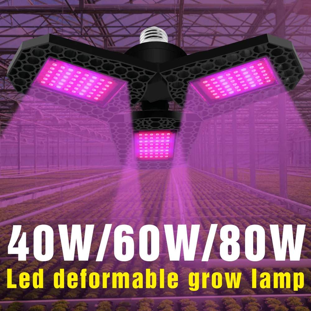 

E27 LED Grow Lights 220V Phyto Lamp Full Spectrum LED Plants Bulb Indoor Phytolamp 40W 60W 80W For Flower Hydroponic Grow Tent