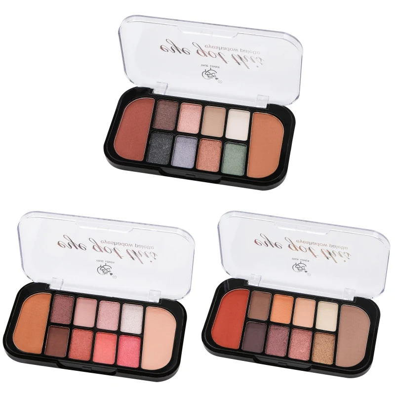 Матовая палитра теней для век с блестками Дымчатая легко Окрашиваемые тени век| |