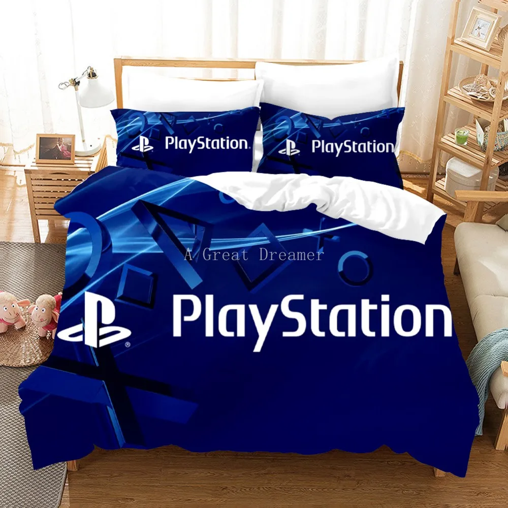 

Fashion Gamer Duvet Cover Blue Bedding Sets King Queen Single Size 2/3 Pcs Kids Boys Girls Bed Set Game Quilt Comforter Covers