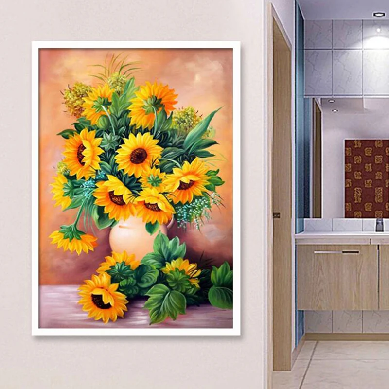 DIY подсолнухи Алмазная картина вышивка крестиком набор Стразы мозаика для