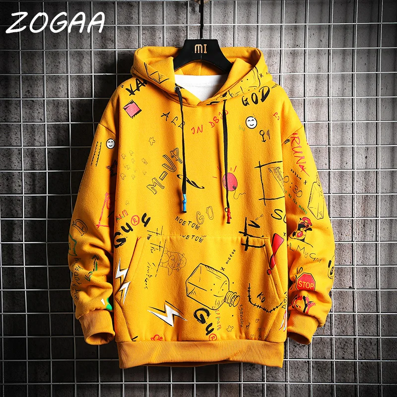 

ZOGAA Men's Autumn Hoodies Men New Spring Anime Graffiti Sweatshirt Male Hip Hop Harajuku Japanese Streetwear Casual Hoodie Men'