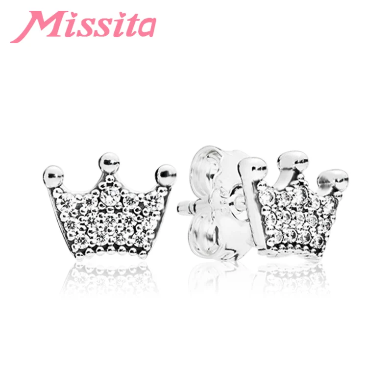 MISSITA новые серьги с короной для женщин прозрачным кубическим цирконием Свадебные