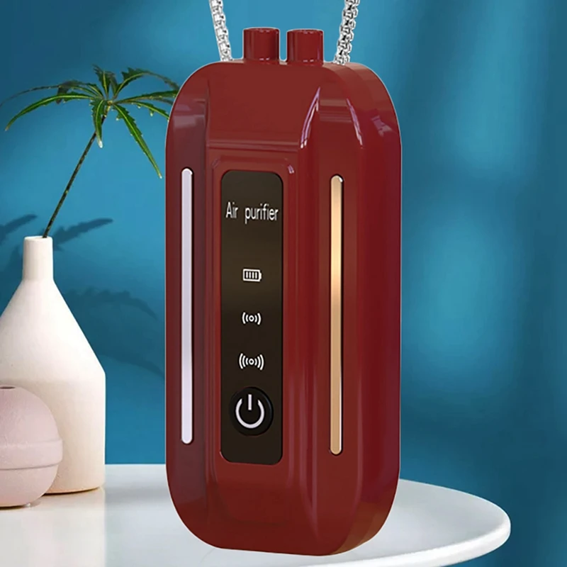 

2Pcs Air Purifier Personal Wearable Mini Portable 700 MAh Battery Negative Ion Necklace Hanging Neck Air Purifier