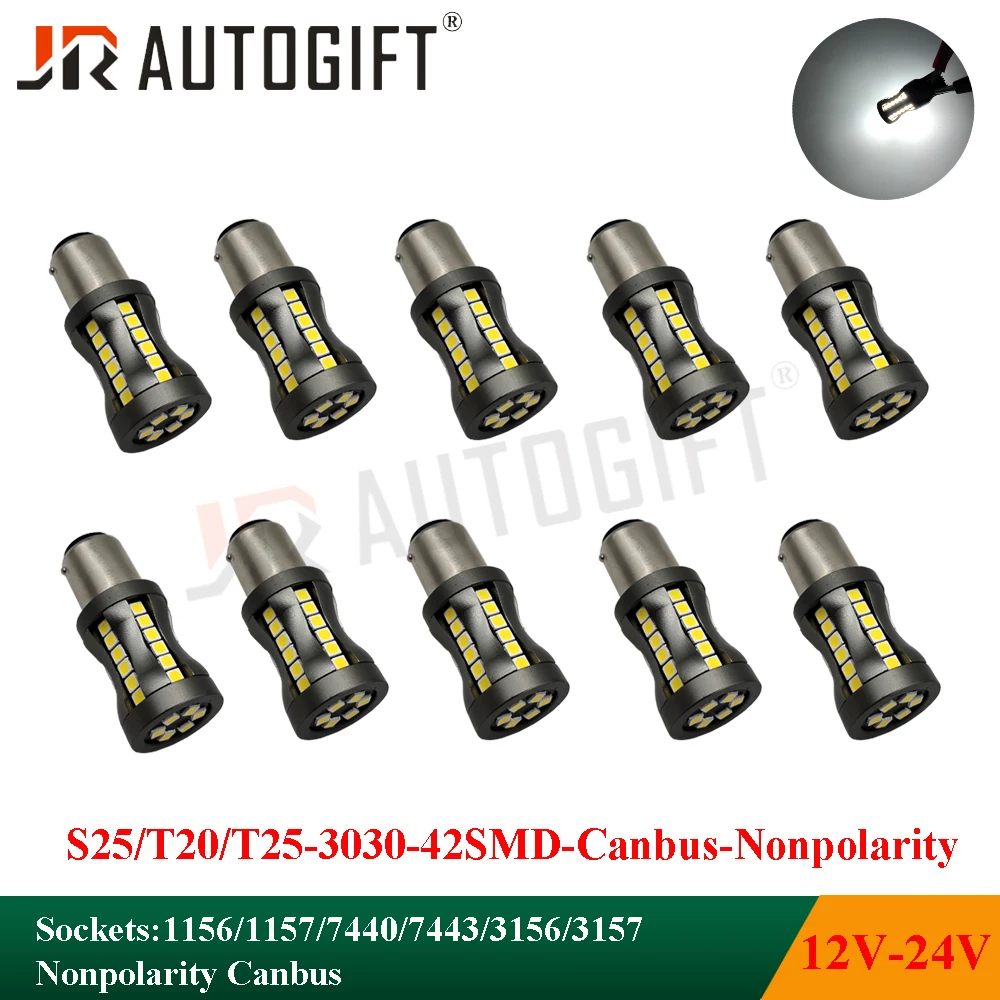 10 шт. стоп сигнасветильник Canbus S25 T20 BA15S BAY15D 3030 42SMD 5 Вт|Сигнальная лампа| |