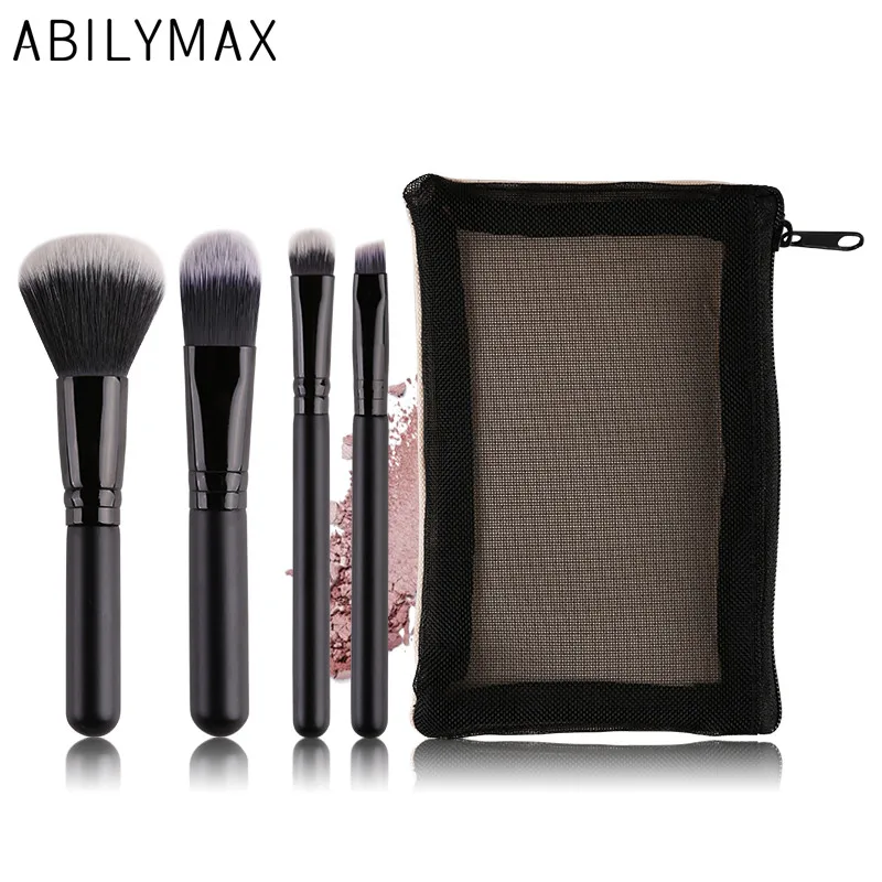 ABILYMAX мини кисти для макияжа 4 шт. портативный набор кистей Пудра основа Тени век