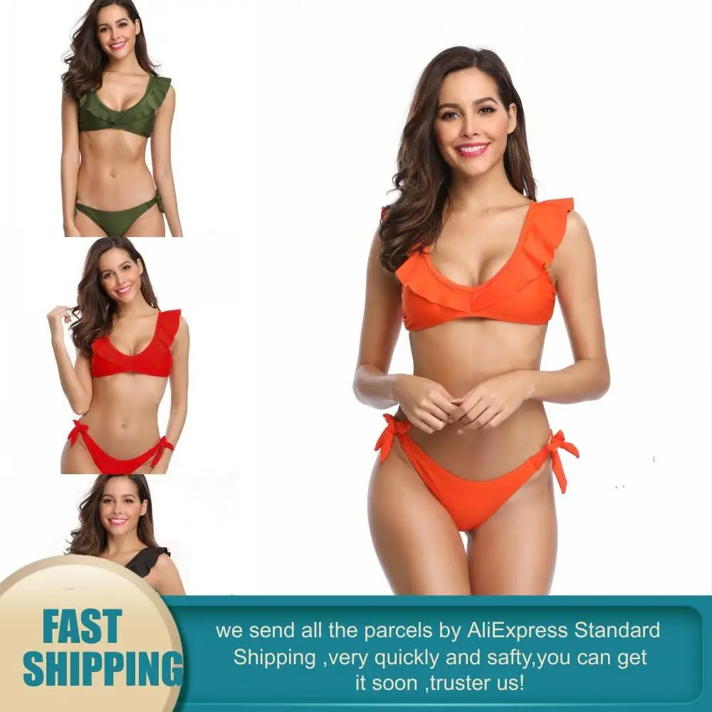 Сексуальный комплект бикини с рюшами купальник для женщин 2020 купальный костюм