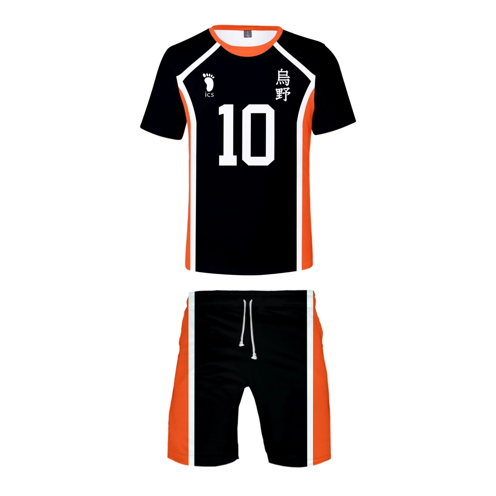 Аниме Haikyuu Cosplay Костюм Karasuno старшая школа Хината шоё комплект из двух частей топы