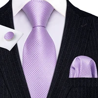 new fashion light purple novelty 100 silk ties gifts for men wedding barry wang neckties hanky sets for groom business ln 5308