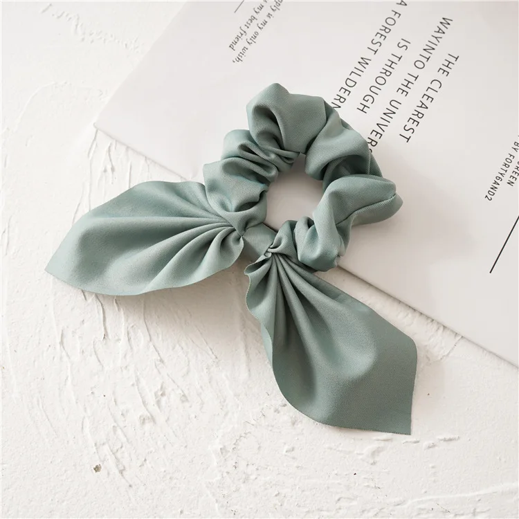 n9 Sunnee новые завязанные кроличьи уши с большими толстыми кругами шарф для волос Резиновые веревки для волос аксессуары для волос для девочек hearwear - Цвет: n9