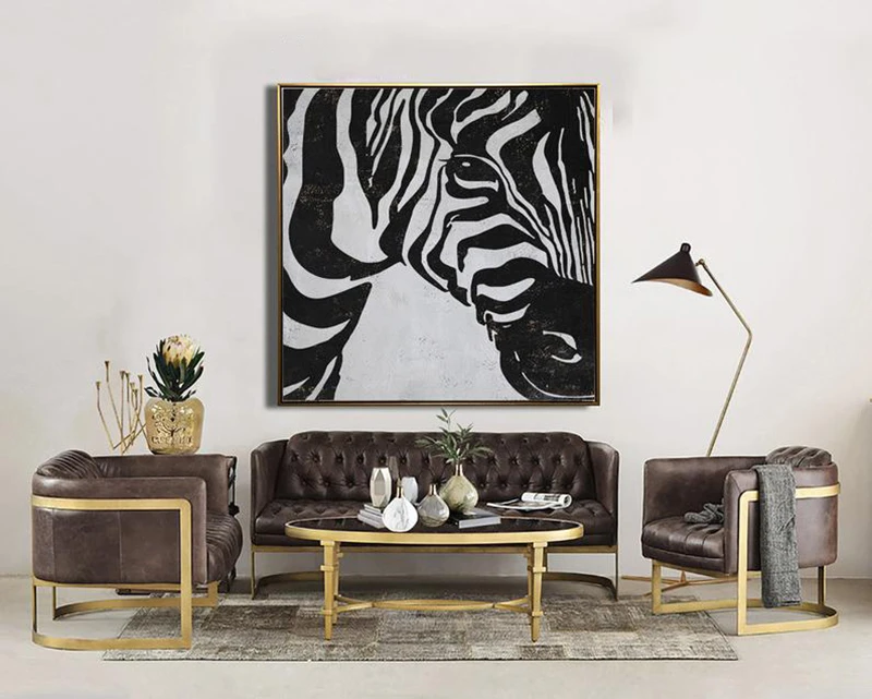 

Abstract Zebra painting Modern Art, Minimalist Painting Canvas Art, hand painted oversized Canvas Painting