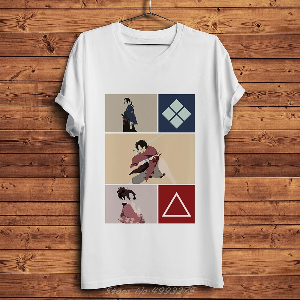 Японская забавная аниме футболка с мангой Самураем хамploo Fuu Jin Mugen мужская белая