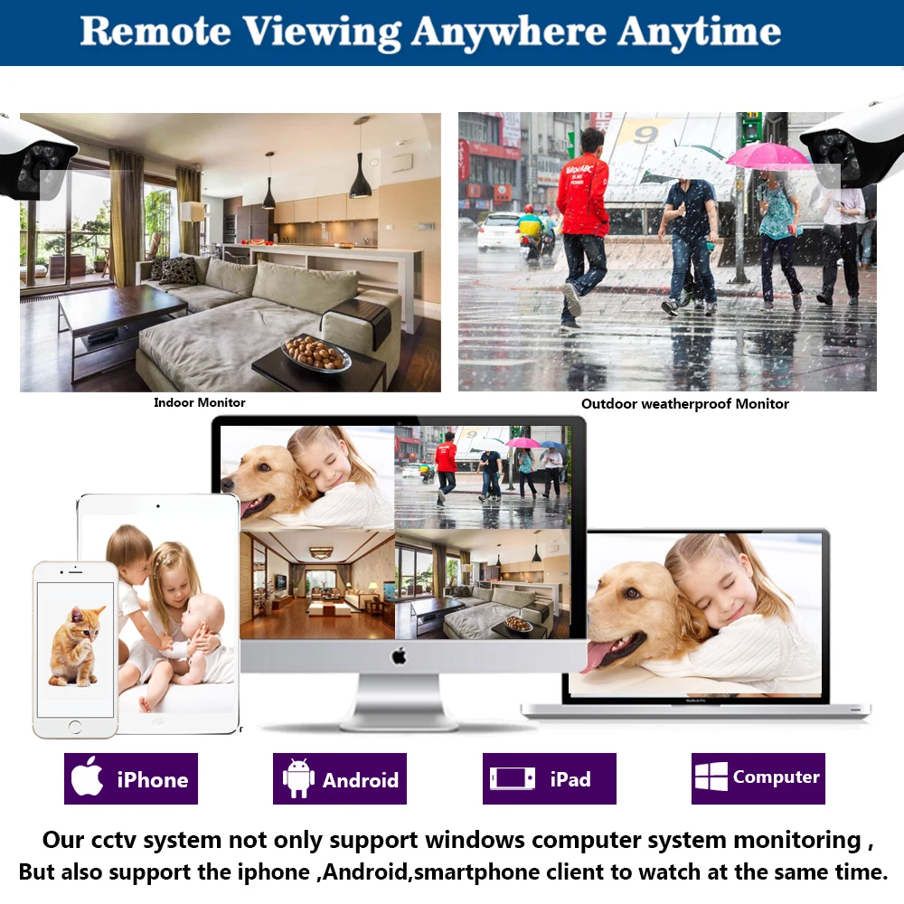 

8ch 5MP POE Kit H.265 System CCTV Security Up to16ch NVR Outdoor Waterproof IP Camera Surveillance Alarm Video P2P Mobile View