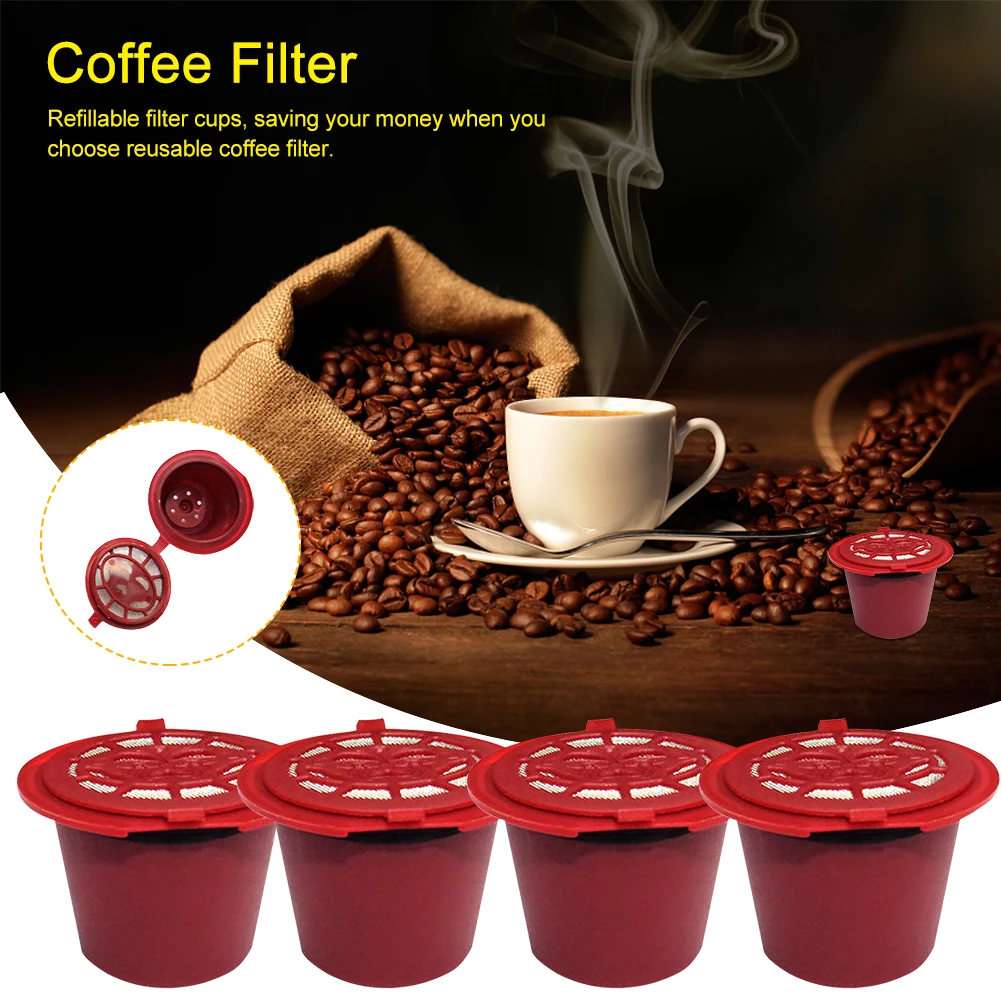 

4pcs/pack Accessories Capsules Cup Refillable Reusable Universal Home Pots Easy Clean Coffeeware Coffee Filter Mesh
