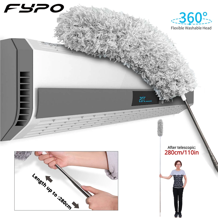 

Щетка для чистки пыли телескопическая из микрофибры, пылеотталкивающая щетка для пыли для автомобиля, мебели, бытовые инструменты для убор...