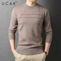 ucak brand casual sweater clothing new arrival zipper solid color streetwear sweater pull homme autumn winter pullover u1329