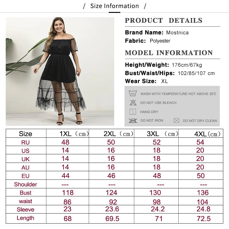 

Mostnica Black Double Layered Mesh Dress Women Sexy Off Shoulder Short Sleeve Party Dress for Woman Autumn Female Clothes