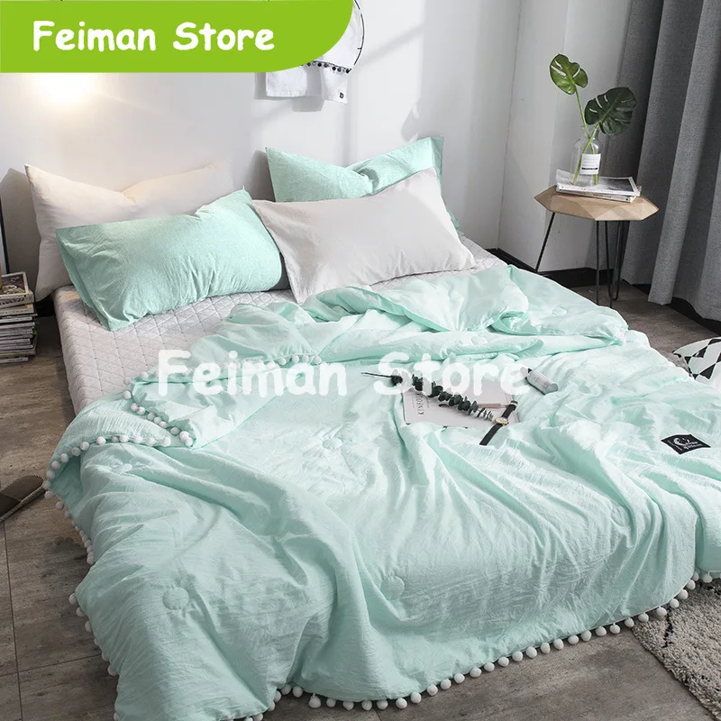 Летнее стеганое одеяло s свежий розовый лоскутное с маленькими шариками 1 шт.