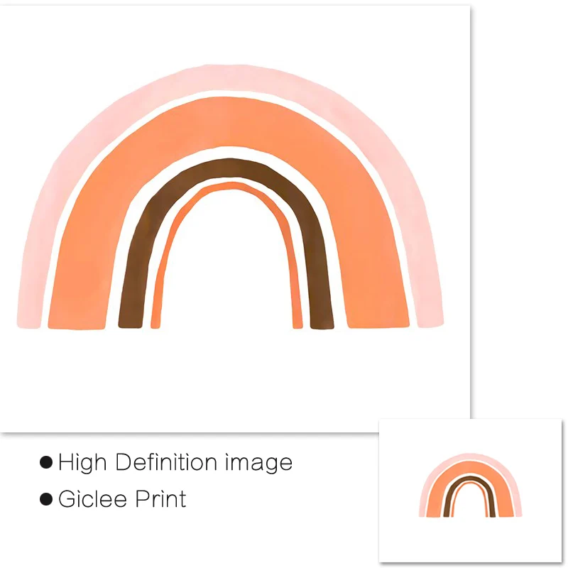 Современная Абстрактная галерея настенная живопись Оранжевая Радуга карта мира